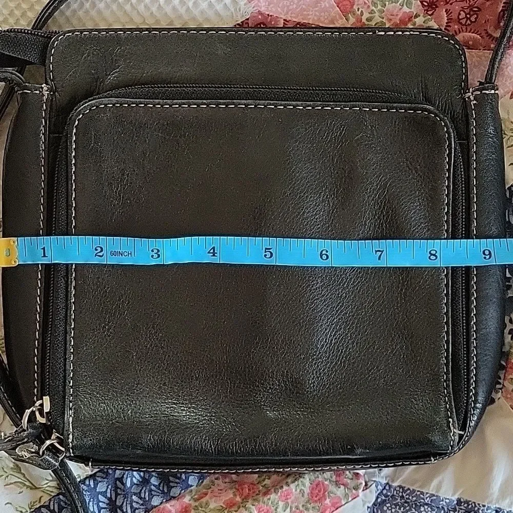 Fossil Black Leather Crossbody Bag